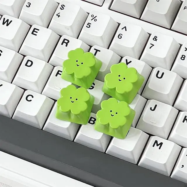 Alt view image 2 of 7 - Cute Green Keycaps, Four-Leaf Clover Design for WASD Arrow Keys 3D Cutsom ESC Keycap for Cherry MX Switches Mechanical Gaming Keyboard DIY, Good Luck Gifts for PC Gamer (4PCS)