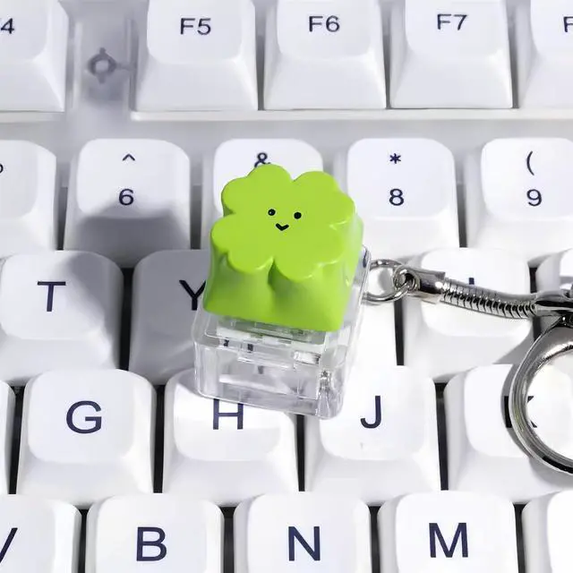 Alt view image 3 of 7 - Cute Green Keycaps, Four-Leaf Clover Design for WASD Arrow Keys 3D Cutsom ESC Keycap for Cherry MX Switches Mechanical Gaming Keyboard DIY, Good Luck Gifts for PC Gamer (4PCS)