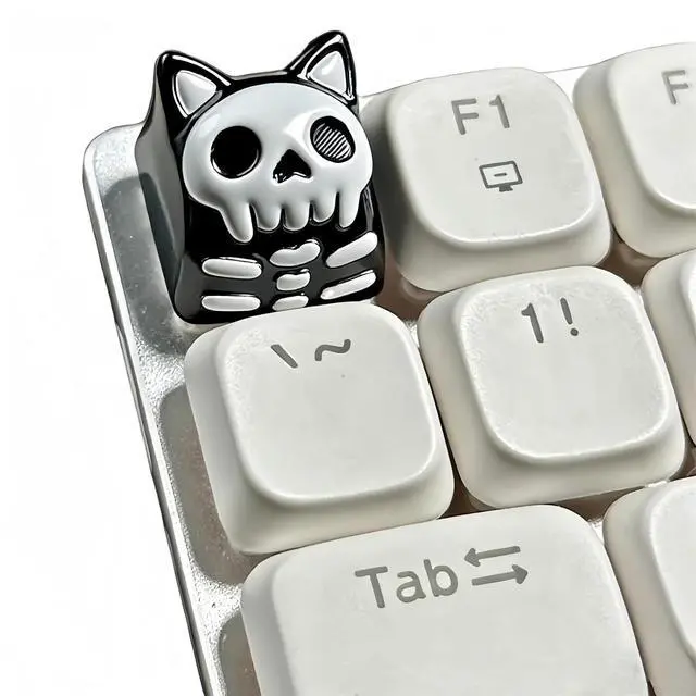 Alt view image 7 of 7 - Halloween Keyboard Keycaps,Novelty ESC Keycaps Custom Artisan Resin Keycap Cherry MX Switches Mechanical Gaming Keyboard Personalized R4 Keys Replacement (Ghost)