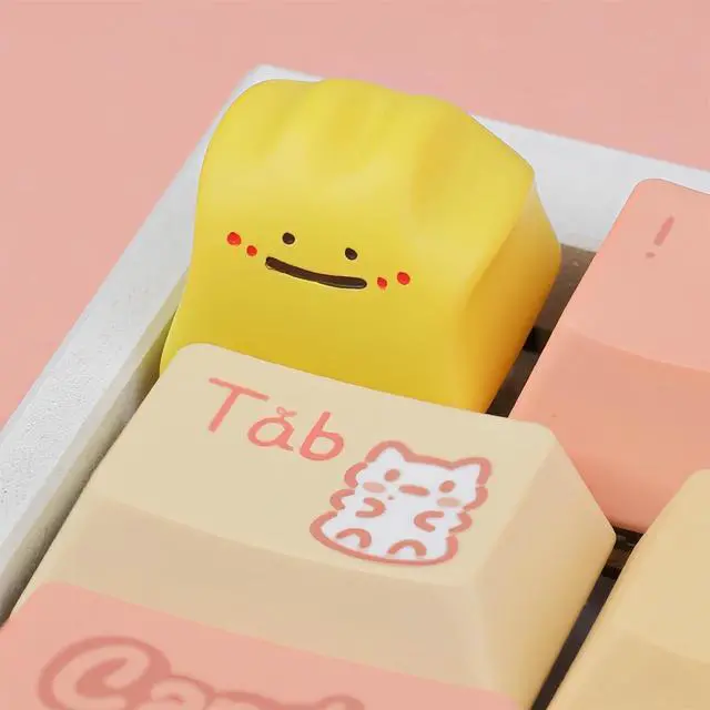 Main image of Cute Anime Keycaps,Artisan Resin Custom Keycaps 3D Kawaii Cartoon ESC Keycap for Cherry MX Switches Mechanical Gaming Keyboard DIY,PC Gamer Gifts (Cheese Yellow)