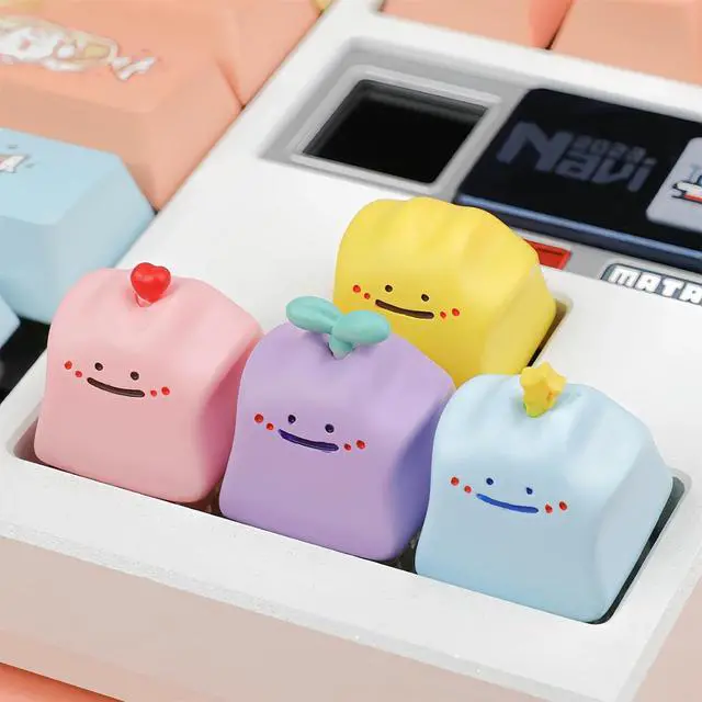 Alt view image 4 of 7 - Cute Anime Keycaps,Artisan Resin Custom Keycaps 3D Kawaii Cartoon ESC Keycap for Cherry MX Switches Mechanical Gaming Keyboard DIY,PC Gamer Gifts (Cheese Yellow)