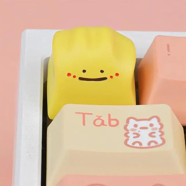 Alt view image 2 of 7 - Cute Anime Keycaps,Artisan Resin Custom Keycaps 3D Kawaii Cartoon ESC Keycap for Cherry MX Switches Mechanical Gaming Keyboard DIY,PC Gamer Gifts (Cheese Yellow)