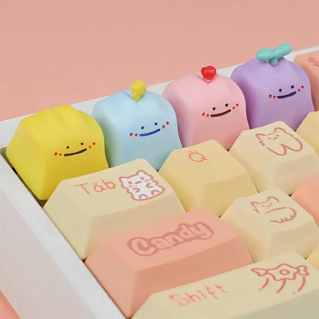 Alt view image 7 of 7 - Cute Anime Keycaps,Artisan Resin Custom Keycaps 3D Kawaii Cartoon ESC Keycap for Cherry MX Switches Mechanical Gaming Keyboard DIY,PC Gamer Gifts (Cheese Yellow)