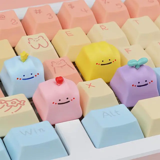 Alt view image 5 of 7 - Cute Anime Keycaps,Artisan Resin Custom Keycaps 3D Kawaii Cartoon ESC Keycap for Cherry MX Switches Mechanical Gaming Keyboard DIY,PC Gamer Gifts (Cheese Yellow)