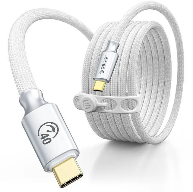 Main image of Auso 40Gbps USB-C Cable 3.3FT with PD 240W Fast Charging, 8K60Hz Video,Thunderbolt4/3 USB4 Compatible Data Cable,for iPhone 17/16/15 MacBook Docking -White