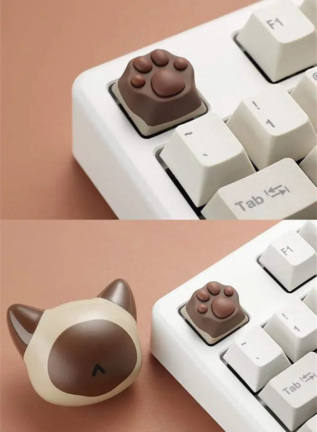 Alt view image 3 of 7 - Zomoplus Cute Cat-Claws Keycap 3D Model OEM Profile Keyboard Key Caps for Cherry MX Switches Mechanical Gaming Keyboard Catpaw ESC-Key Keycap (Siamese 1pcs)