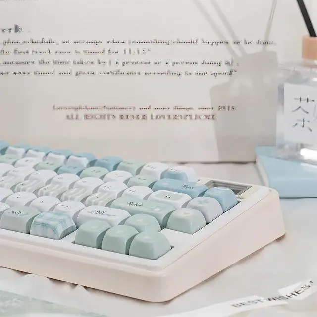 Alt view image 7 of 7 - Cute Creamy Keycaps,MOA Profile Kawaii Keycaps PBT Dye-Sub 129 Keys Full Size Custom Key Cap Set for Cherry MX Switches ANSI Layout 100% 75% 60% Mechanical Keyboard DIY (Green-Antidote)