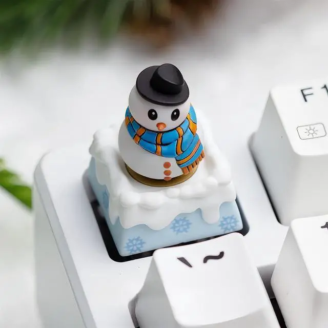 Main image of Christmas Keycaps,Custom ESC Keycap Artisan Resin Keycaps 3D Kawaii Cartoon ESC Key Caps for Cherry MX Switches Mechanical Gaming Keyboard DIY, PC Gamer Gifts (Snowman)