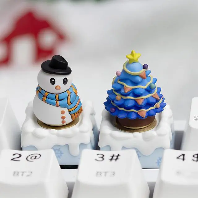 Alt view image 2 of 6 - Christmas Keycaps,Custom ESC Keycap Artisan Resin Keycaps 3D Kawaii Cartoon ESC Key Caps for Cherry MX Switches Mechanical Gaming Keyboard DIY, PC Gamer Gifts (Snowman)