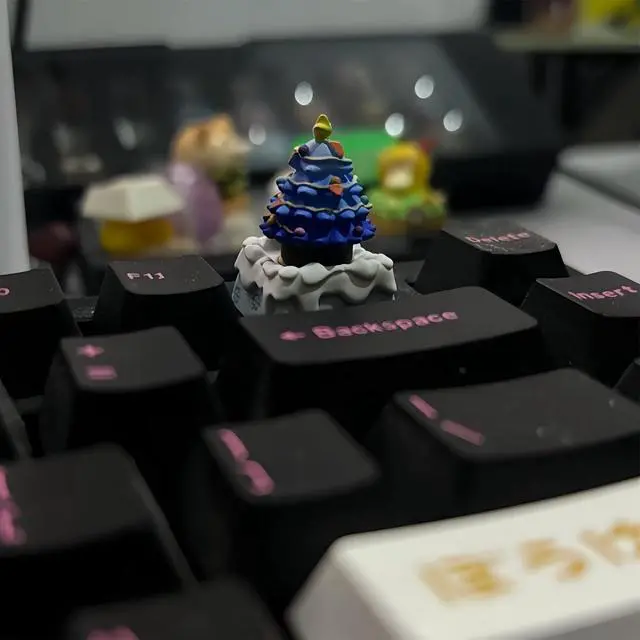 Alt view image 4 of 6 - Christmas Keycaps,Custom ESC Keycap Artisan Resin Keycaps 3D Kawaii Cartoon ESC Key Caps for Cherry MX Switches Mechanical Gaming Keyboard DIY, PC Gamer Gifts (Snowman)