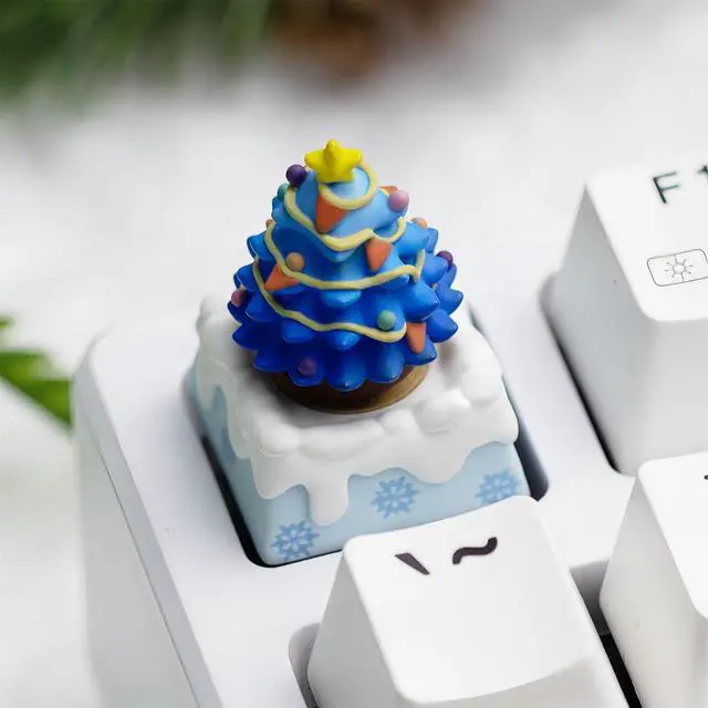 Alt view image 6 of 6 - Christmas Keycaps,Custom ESC Keycap Artisan Resin Keycaps 3D Kawaii Cartoon ESC Key Caps for Cherry MX Switches Mechanical Gaming Keyboard DIY, PC Gamer Gifts (Snowman)