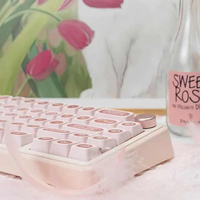 Alt view image 5 of 7 - Shine Through Keycaps PC+PBT Frosted Translucent Keycaps Cat Eye Design Similar Cherry Profile Full Size 135 Keys Cap Set for Cherry MX Switches Mechanical Gaming Keyboard DIY (Pink)