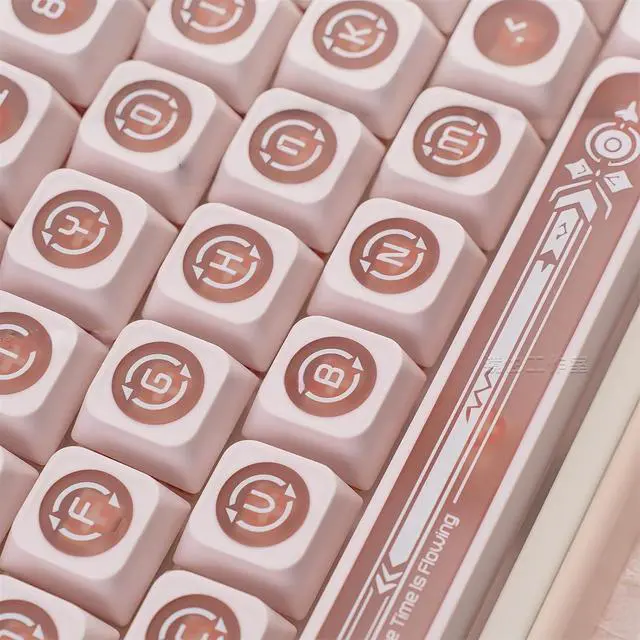 Alt view image 7 of 7 - Shine Through Keycaps PC+PBT Frosted Translucent Keycaps Cat Eye Design Similar Cherry Profile Full Size 135 Keys Cap Set for Cherry MX Switches Mechanical Gaming Keyboard DIY (Pink)