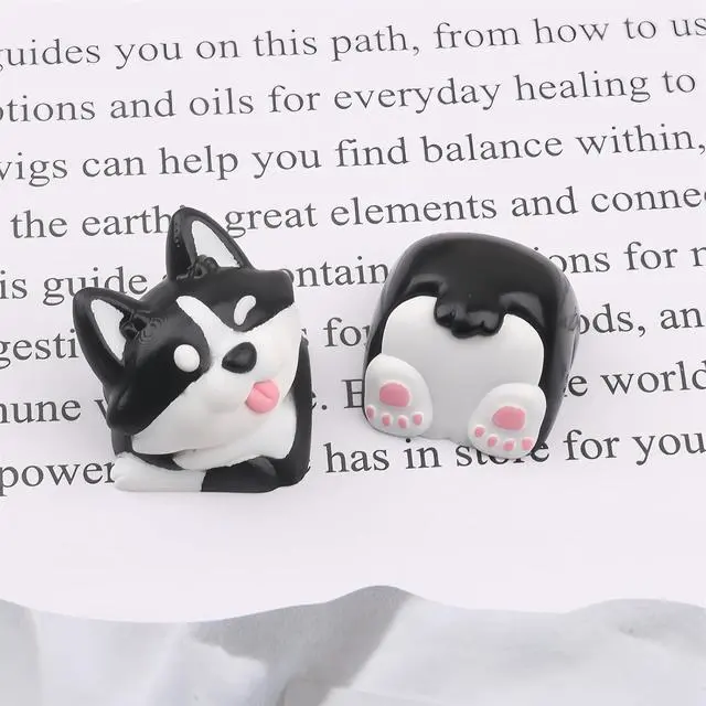 Alt view image 6 of 7 - Artisan Keycap,Cute Corgi-Dog Keycaps Custom Keyboard Keycaps Kawaii Cartoon Resin Key Cap for Cherry MX Switches Mechanical Gaming Keyboard Replacement Personalized Anime Keycap (Black)