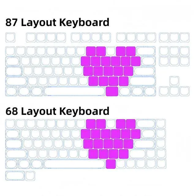 Alt view image 6 of 7 - Cute Cat Shape Keycaps,Mao Profile 21Keys Heart-Shaped PC Transparent Keycaps RGB Backlit Custom Keycaps Set for Cherry MX Switches Mechanical Gaming Keyboard DIY (Pink)
