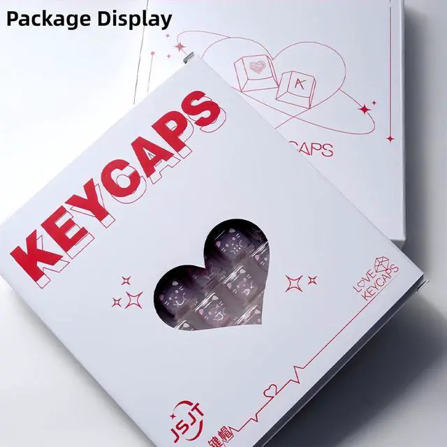 Alt view image 7 of 7 - Cute Cat Shape Keycaps,Mao Profile 21Keys Heart-Shaped PC Transparent Keycaps RGB Backlit Custom Keycaps Set for Cherry MX Switches Mechanical Gaming Keyboard DIY (Pink)