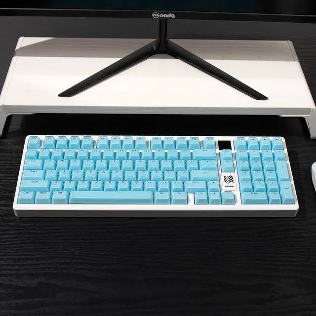 Alt view image 2 of 7 - Crystal Jelly Keycaps,Blue Shine Through Custom Translucent Keycaps 136 Keys MDA Profile Full Size Keycap Set for 61/68/84/87/98/100 Cherry MX Mechanical Gaming Keyboard DIY