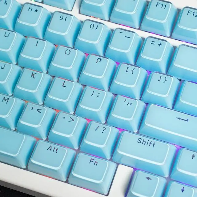 Alt view image 5 of 7 - Crystal Jelly Keycaps,Blue Shine Through Custom Translucent Keycaps 136 Keys MDA Profile Full Size Keycap Set for 61/68/84/87/98/100 Cherry MX Mechanical Gaming Keyboard DIY