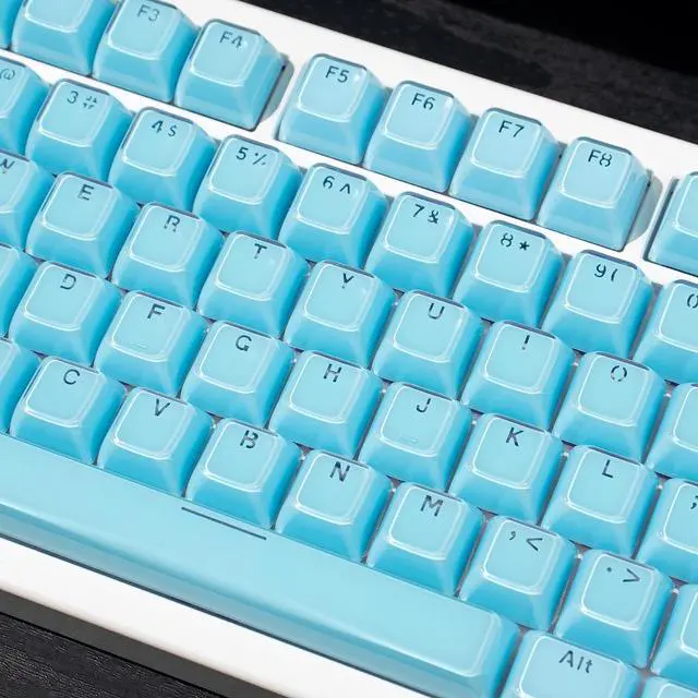 Alt view image 6 of 7 - Crystal Jelly Keycaps,Blue Shine Through Custom Translucent Keycaps 136 Keys MDA Profile Full Size Keycap Set for 61/68/84/87/98/100 Cherry MX Mechanical Gaming Keyboard DIY