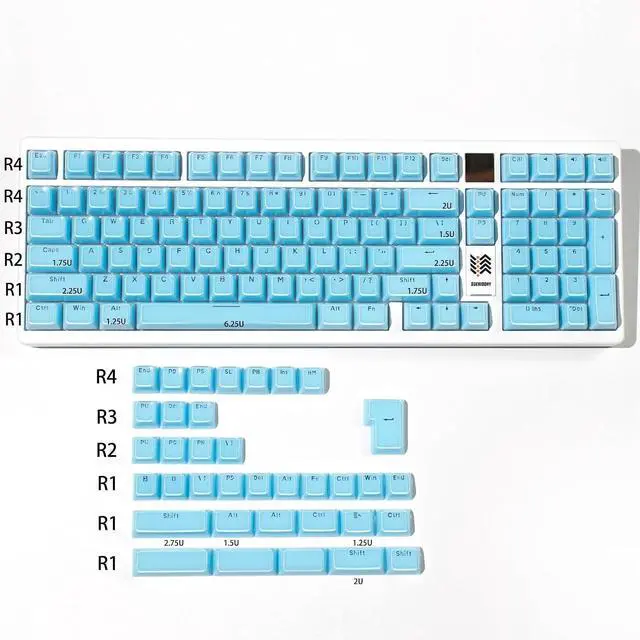 Alt view image 7 of 7 - Crystal Jelly Keycaps,Blue Shine Through Custom Translucent Keycaps 136 Keys MDA Profile Full Size Keycap Set for 61/68/84/87/98/100 Cherry MX Mechanical Gaming Keyboard DIY