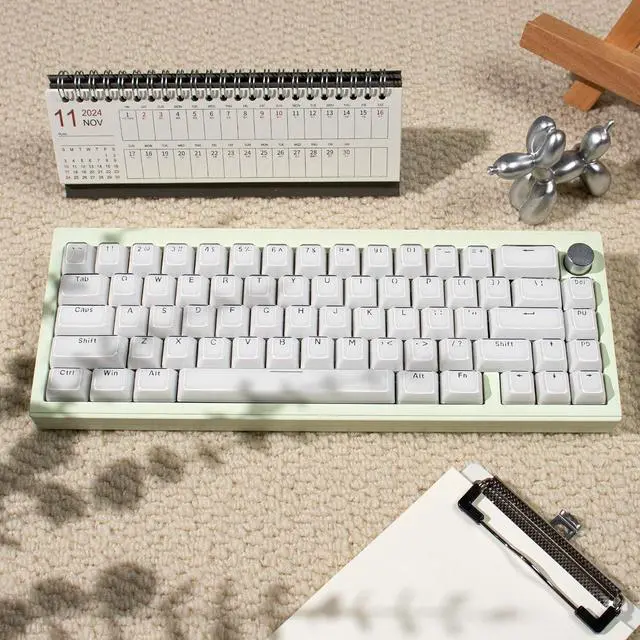 Alt view image 2 of 7 - Crystal Jelly Keycaps,Shine Through Custom Translucent Keycaps 136 Keys MDA Profile Full Size Keycap Set for 61/68/84/87/98/100 Cherry MX Mechanical Gaming Keyboard DIY (White)