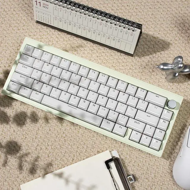 Alt view image 3 of 7 - Crystal Jelly Keycaps,Shine Through Custom Translucent Keycaps 136 Keys MDA Profile Full Size Keycap Set for 61/68/84/87/98/100 Cherry MX Mechanical Gaming Keyboard DIY (White)