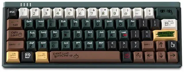 Main image of Retro PBT Keycaps,Cherry Profile Dye-Sub Keycaps 75 Percent 129 Keys Custom Keycaps Set for 60% 65% 70% 100Percent Full Size Cherry MX Switch ANSI Layout Mechanical Gaming Keyboard (Love-Story)
