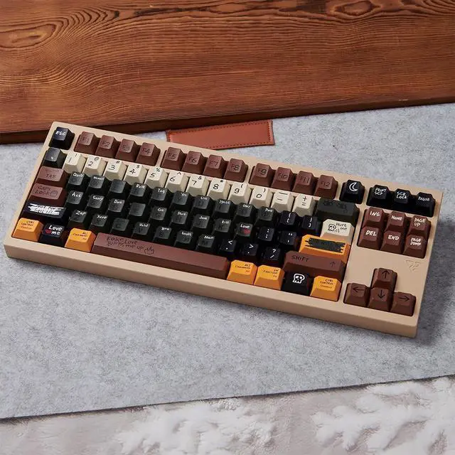 Alt view image 5 of 7 - Retro PBT Keycaps,Cherry Profile Dye-Sub Keycaps 75 Percent 129 Keys Custom Keycaps Set for 60% 65% 70% 100Percent Full Size Cherry MX Switch ANSI Layout Mechanical Gaming Keyboard (Love-Story)