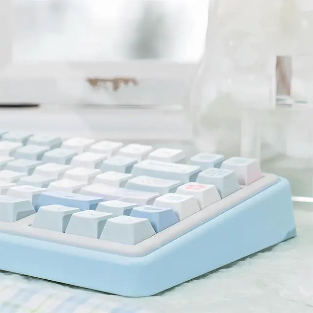 Alt view image 7 of 7 - Cute Keycaps,Creamy Style Blue Keycaps Dye Sublimation Thick PBT Custom Keycap Cherry Profile 118 Keys Full Size Keycap Set for Cherry MX Switch 60% 75% Mechanical Gaming Keyboard (Love Letter)