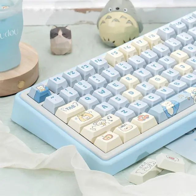 Main image of Cute Dog Keycaps,Creamy Style Blue Keycaps Dye Sublimation Thick PBT Custom Keycap Cherry Profile 134 Keys Full Size Keycap Set for Cherry MX Switch 60% 75% Mechanical Gaming Keyboard (Puppy)