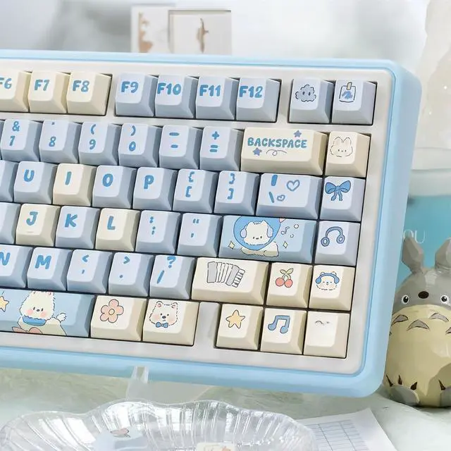 Alt view image 4 of 7 - Cute Dog Keycaps,Creamy Style Blue Keycaps Dye Sublimation Thick PBT Custom Keycap Cherry Profile 134 Keys Full Size Keycap Set for Cherry MX Switch 60% 75% Mechanical Gaming Keyboard (Puppy)