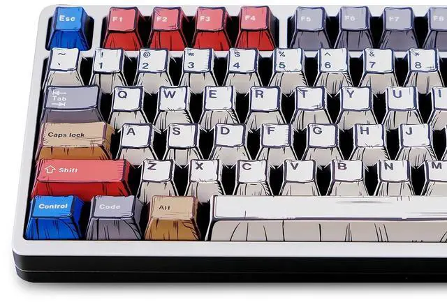 Main image of Custom Anime Keycaps,Japanese Manga Theme Retro Keycaps Dye Sub PBT Keycap Cherry Profile 151 Keys Set for Cherry MX Switch 60% 65% TKL Full Size Mechanical Gaming Keyboard DIY (Colorful)