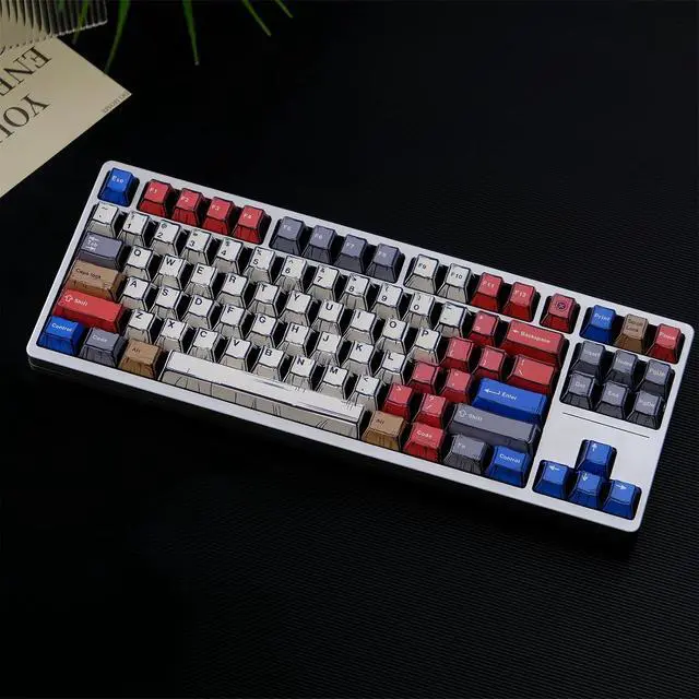 Alt view image 4 of 7 - Custom Anime Keycaps,Japanese Manga Theme Retro Keycaps Dye Sub PBT Keycap Cherry Profile 151 Keys Set for Cherry MX Switch 60% 65% TKL Full Size Mechanical Gaming Keyboard DIY (Colorful)