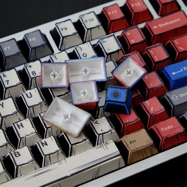 Alt view image 5 of 7 - Custom Anime Keycaps,Japanese Manga Theme Retro Keycaps Dye Sub PBT Keycap Cherry Profile 151 Keys Set for Cherry MX Switch 60% 65% TKL Full Size Mechanical Gaming Keyboard DIY (Colorful)