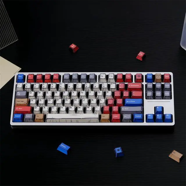 Alt view image 3 of 7 - Custom Anime Keycaps,Japanese Manga Theme Retro Keycaps Dye Sub PBT Keycap Cherry Profile 151 Keys Set for Cherry MX Switch 60% 65% TKL Full Size Mechanical Gaming Keyboard DIY (Colorful)