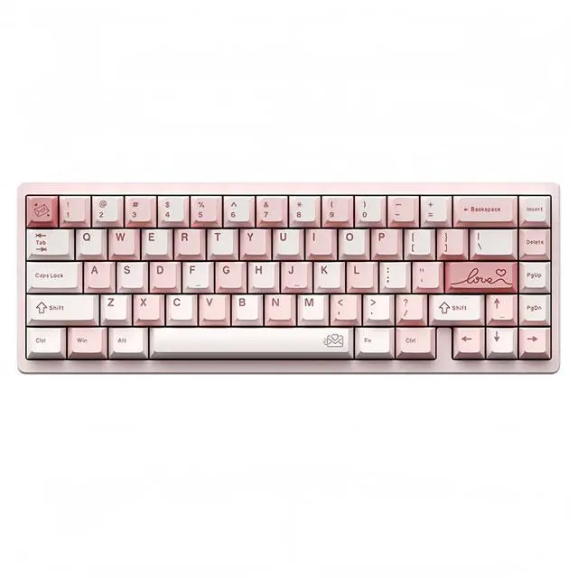 Main image of LUCKY65 V2 Aluminum CNC Quick Release Keyboard,QMK/VIA 65% Tri-Mode USB-C Wired/BT5.0/2.4GHz Wireless Mechanical Keyboard Custom Hot Swappable Gasket RGB Gaming Keyboards for PC/Mac (Pink)