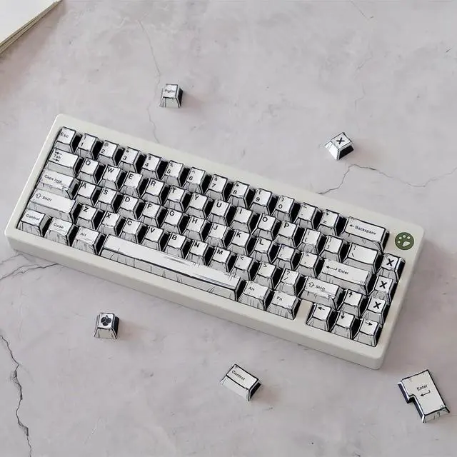Alt view image 4 of 7 - Custom Anime Keycaps,Japanese Manga Theme Retro Keycaps Dye Sub PBT Keycap Cherry Profile 151 Keys Set for Cherry MX Switch 60% 65% TKL Full Size Mechanical Gaming Keyboard DIY (Black-White)