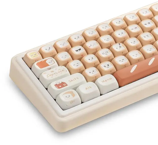 Main image of MOA Profile Cute Keycaps,PBT Dye-Sub Side Printed Keycaps Custom Keycap Set 134 Keys Full Size Keycap for Cherry MX Switches Mechanical Keyboard DIY Kawaii Key Caps (Toast-Bread)