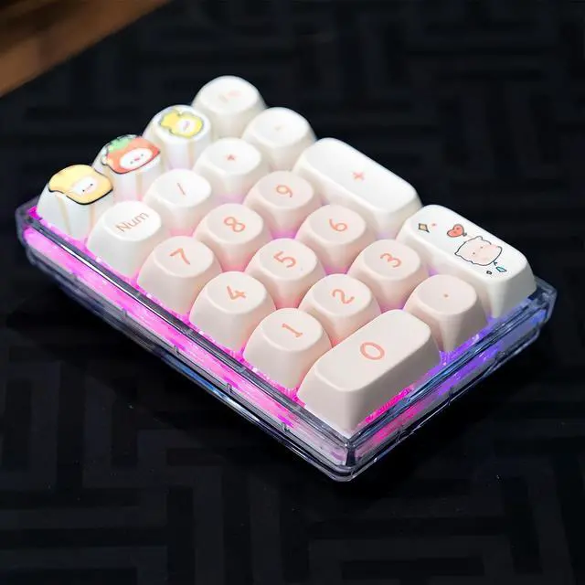 Alt view image 7 of 7 - DK21 Mechanical Numpad Kit,Hot Swappable Gasket Mounted Triple Mode BT5.0/2.4Ghz/USB-C Wireless Numeric Keypad with RGB Backlit PC Transparent Case Macro Number Pad for Laptop/PC/Gaming