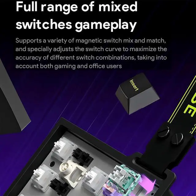 Alt view image 5 of 7 - M68 HE Rapid Trigger RGB Gaming Keyboard,65% Hall Effect Magnetic Switch with Adjustable Actuation 8000 Hz Polling Rate Hot Swap Wired Mechanical Keyboard for PC/Mac Gamer (Black)