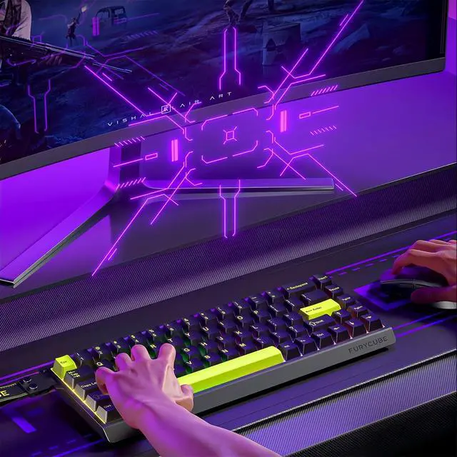 Alt view image 6 of 7 - M68 HE Rapid Trigger RGB Gaming Keyboard,65% Hall Effect Magnetic Switch with Adjustable Actuation 8000 Hz Polling Rate Hot Swap Wired Mechanical Keyboard for PC/Mac Gamer (Black)