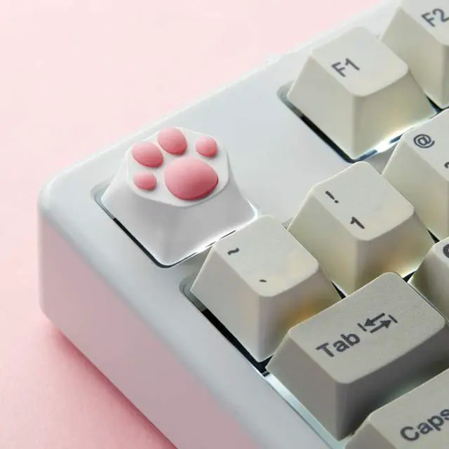 Alt view image 2 of 7 - ZOMOPLUS Cute Keycaps,Novelty Cat-Claws ESC Keycap 3D Model Catpaw Custom Key Caps for Cherry MX Switches Mechanical Gaming Keyboard OEM Profile Keycap (White-Pink)