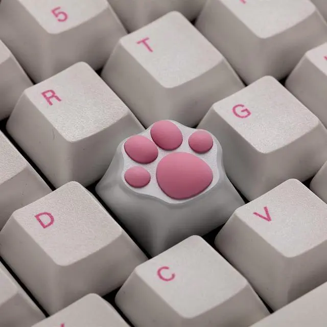 Alt view image 3 of 7 - ZOMOPLUS Cute Keycaps,Novelty Cat-Claws ESC Keycap 3D Model Catpaw Custom Key Caps for Cherry MX Switches Mechanical Gaming Keyboard OEM Profile Keycap (White-Pink)