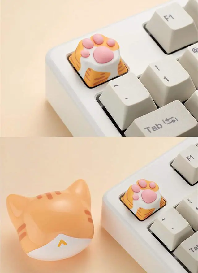 Alt view image 6 of 7 - ZOMOPLUS Cute Keycaps,Novelty Cat-Claws ESC Keycap 3D Model Catpaw Custom Key Caps for Cherry MX Switches Mechanical Gaming Keyboard OEM Profile Keycap (Orange)