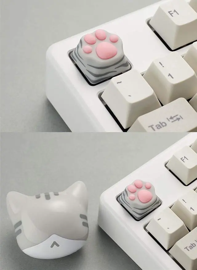Alt view image 4 of 7 - ZOMOPLUS Cute Keycaps,Novelty Cat-Claws ESC Keycap 3D Model Catpaw Custom Key Caps for Cherry MX Switches Mechanical Gaming Keyboard OEM Profile Keycap (4PCS-C)