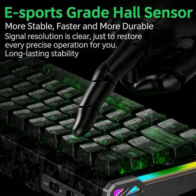 Alt view image 4 of 7 - ZERO68 Carbon Fiber Rapid Trigger RGB Gaming Keyboard,65% Hall Effect Magnetic Switch Adjustable Actuation Hyper-Fast Wired Aluminium Mechanical Keyboard with Web Driver for PC/Mac Gamer (Black)