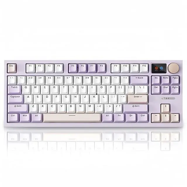 Main image of LT84 Wireless Mechanical Keyboard Screen&Knob,75% Hot Swappable Gasket Mount Custom RGB Gaming Keyboard,Tri-Mode BT5.0/2.4G/Type-C Wired NKRO Creamy Keyboard for Office/Gamer (Purple)