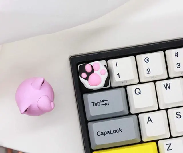 Alt view image 5 of 7 - ZOMOPLUS Cute Keycaps,Novelty Cat-Claws ESC Keycap 3D Model Catpaw Custom Key Caps for Cherry MX Switches Mechanical Gaming Keyboard OEM Profile Keycap (Cow)
