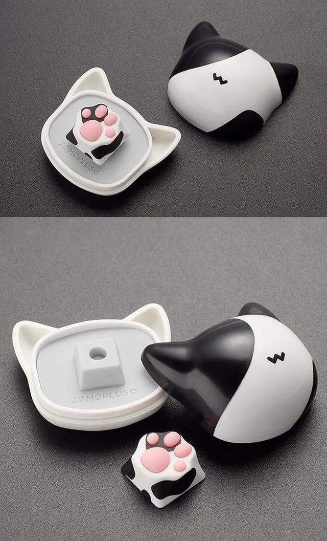 Alt view image 7 of 7 - ZOMOPLUS Cute Keycaps,Novelty Cat-Claws ESC Keycap 3D Model Catpaw Custom Key Caps for Cherry MX Switches Mechanical Gaming Keyboard OEM Profile Keycap (Cow)