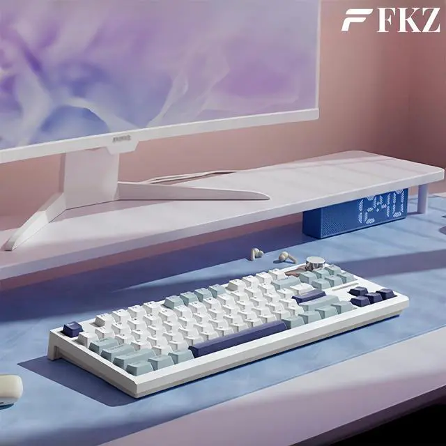Alt view image 2 of 7 - LT84 Wireless Mechanical Keyboard,75% Hot Swap Custom LED Backlit Gaming Keyboard with Smart-Screen&Knob,Tri-Mode BT5.0/2.4G/Type-C Wired Creamy Keyboard Gasket Mount NKRO TKL Keyboard (Blue)